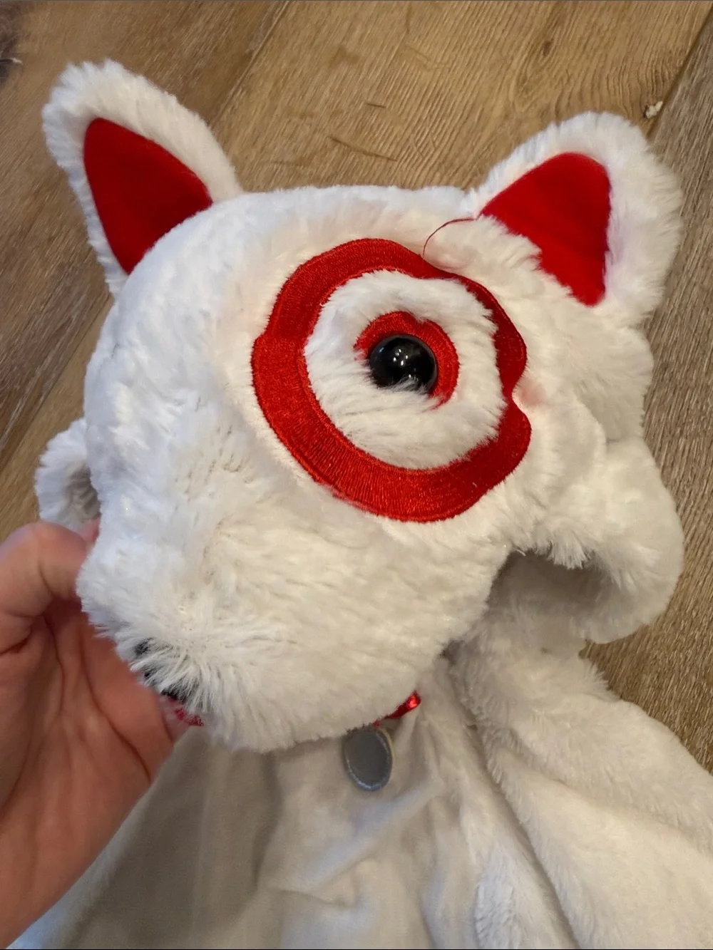 Bullseye Target Dog Baby Costume 18-24m white plush zip up onesie